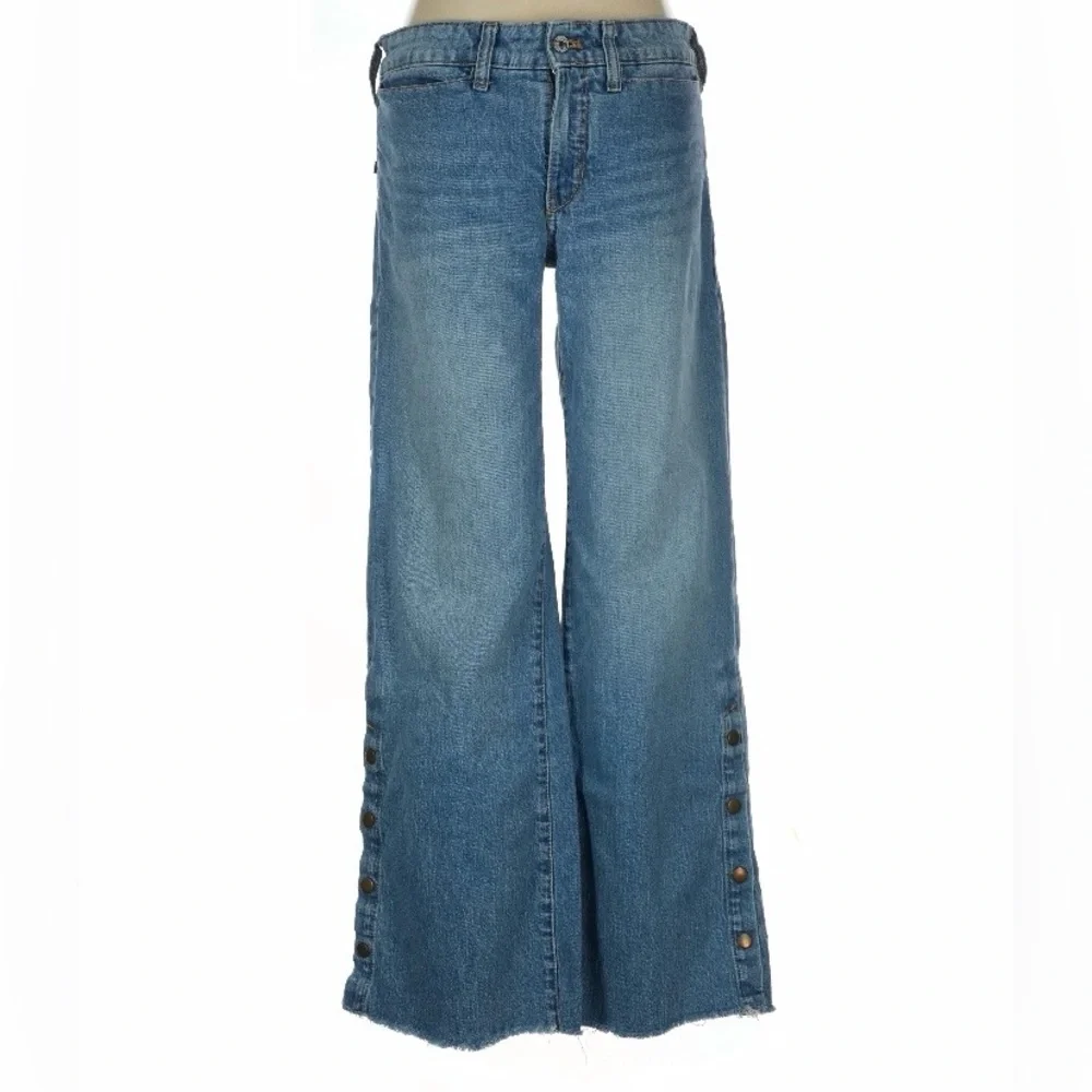 Pilcro Skater Low-Rise Wide-Leg Jeans | Palazzo Denim | Size 27 - Picture 6 of 10